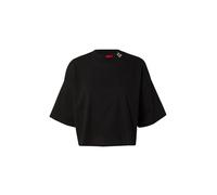 HUGO Camiseta recortada relaxed fit en punto de algodón con logo apilado - StyleDamelody, 50520187 Negro XL