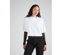 HUGO Camiseta recortada relaxed fit en punto de algodón con logo apilado - StyleDamelody, 50520187 Blanco L