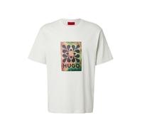 HUGO Camiseta 'Damoru' ecru / verde / naranja oscuro / negro S ecru / verde / naranja oscuro / negro