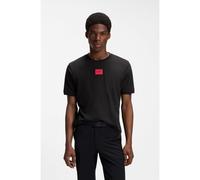 HUGO Camiseta de algodón con etiqueta con logo tejida roja - StyleDiragolino212, 50447978 Negro L