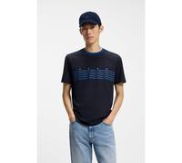 HUGO Camiseta de algodón con rayas estampadas - StyleDempsy, 50563796 Azul oscuro L