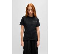 HUGO Camiseta de cuello redondo de algodón con estampado de temporada - StyleDamacia_3, 50535491 Negro XS