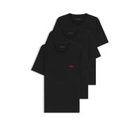 Hugo Camiseta de Hombre RN Triplet P Pack de Tres Camisetas de algodón con Logotipo Impreso, Negro1, L