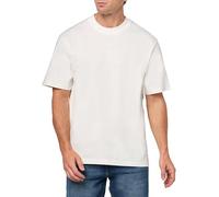 Hugo Camiseta de Manga Corta con Logotipo Central pequeño para Hombre, Lino Crema, Medium