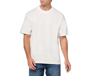 Hugo Camiseta de Manga Corta con Logotipo Central pequeño para Hombre, Lino Crema, Medium