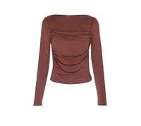HUGO Top slim fit de cupro con cuello barco moderno - StyleDaeni, 50564386 Marrón L