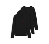 Hugo Camiseta de Manga Larga para Hombre RN Triplet, de algodón, con Logotipos, Negro1, XL