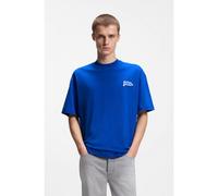 HUGO Camiseta de punto de algodón con bandera con logo - StyleNohatio, 50556411 Azul S