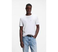 HUGO Camiseta de punto de algodón con detalle de logo - StyleDorosi, 50566086 Blanco XS