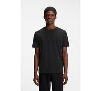 HUGO Camiseta de punto de algodón con detalle de logo - StyleDorosi, 50566086 Negro XS