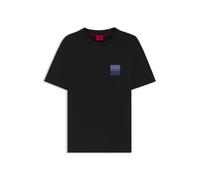 HUGO Camiseta de punto de algodón con estampado de logo en dos partes - StyleDapusi, 50544458 Negro M