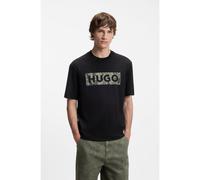 HUGO Camiseta de punto de algodón con estampado gráfico de logo - StyleNerpient, 50566041 Negro L