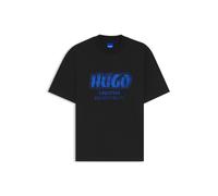 HUGO Camiseta de punto de algodón con estampado gráfico de logo - StyleNieros_HD_005, 50562549 Negro XS
