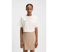 HUGO Camiseta de punto de algodón con estampado gráfico parisino - StyleVintage Tee_16, 50545551 Blanco XS