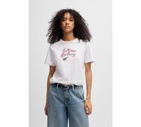 HUGO Camiseta de punto de algodón con estampado gráfico - StyleDamacia_5, 50540237 Blanco L