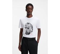 HUGO Camiseta de punto de algodón con estampado gráfico - StyleDileo_IN, 50579077 Blanco XL