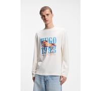 HUGO Camiseta de punto de algodón con estampado gráfico - StyleNevalon, 50566045 Natural L