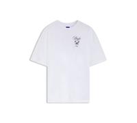 HUGO Camiseta de punto de algodón con estampado gráfico - StyleOversized Tee_B_15, 50566578 Blanco XS