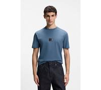 HUGO Camiseta de punto de algodón con etiqueta con logo degradado - StyleDanotie, 50553124 Azul XS