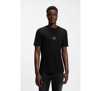 HUGO Camiseta de punto de algodón con etiqueta con logo degradado - StyleDanotie, 50553124 Negro XS