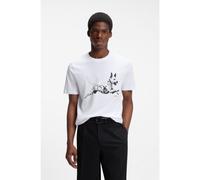 HUGO Camiseta de punto de algodón con ilustración animal - StyleDirunn, 50564143 Blanco XXL