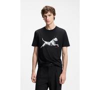 HUGO Camiseta de punto de algodón con ilustración animal - StyleDirunn, 50564143 Negro L