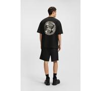 HUGO Camiseta de punto de algodón con ilustración de boxeo - StyleDwresto, 50542366 Negro S