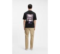 HUGO Camiseta de punto de algodón con ilustración de logo en la espalda - StyleNieros_HD_006, 50562562 Negro M