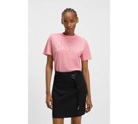 HUGO Camiseta de punto de algodón con ilustración de logo - StyleDamacia_5, 50544868 Pink S