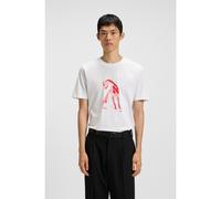 HUGO Camiseta de punto de algodón con ilustración de perro - StyleDidug, 50548557 Blanco XXL