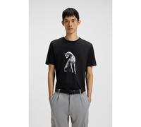 HUGO Camiseta de punto de algodón con ilustración de perro - StyleDidug, 50548557 Negro L