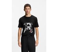 HUGO Camiseta de punto de algodón con ilustración de perro - StyleDubrox, 50553779 Negro M