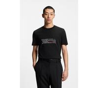 HUGO Camiseta de punto de algodón con ilustración estampada - StyleDeyss, 50553755 Negro L