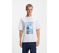 HUGO Camiseta de punto de algodón con ilustración estampada - StyleNalotrix, 50554349 Blanco M