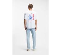 HUGO Camiseta de punto de algodón con ilustración estampada - StyleNucavo, 50560040 Blanco XXL