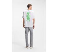 HUGO Camiseta de punto de algodón con ilustración estampada - StyleNufotee, 50560048 Blanco XL