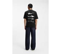 HUGO Camiseta de punto de algodón con ilustración marina - StyleNofishix, 50554370 Negro L