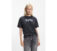 HUGO Camiseta de punto de algodón con logo de corazón - StyleVintage Tee_22, 50561164 Negro XL