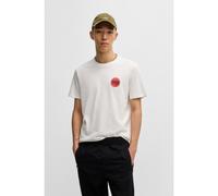 HUGO Camiseta de punto de algodón con logo estampado de carreras - StyleDanetchorb, 50530641 Blanco S