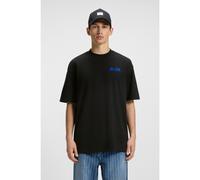 HUGO Camiseta de punto de algodón con logo estampado en relieve - StyleNilte, 50542810 Negro XXL