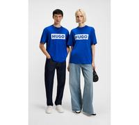 HUGO Camiseta de punto de algodón con logo estampado - StyleNico, 50522376 Azul XS