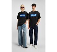 HUGO Camiseta de punto de algodón con logo estampado - StyleNico, 50522376 Negro L