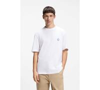 HUGO Camiseta de punto de algodón con logo Happy HUGO - StyleNiley, 50574635 Blanco XS