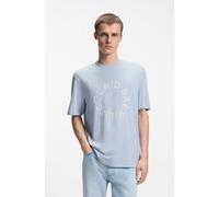 HUGO Camiseta de punto de algodón con logo Happy HUGO - StyleNorizom, 50560112 Celeste XS