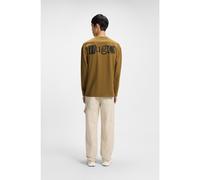 HUGO Camiseta de punto de algodón con logos estampados en relieve - StyleNilcrew, 50542821 Marrón L