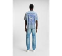 HUGO Camiseta de punto de algodón con mezcla de estampados gráficos - StyleNedix, 50543483 Celeste XXL