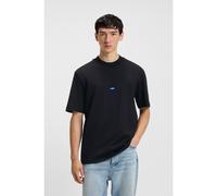 HUGO Camiseta de punto de algodón con parche de logo azul - StyleNieros, 50509991 Negro XXL