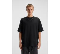 HUGO Camiseta de punto de algodón con parche de logo azul - StyleNuwaffle, 50534434 Negro XXL