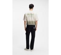 HUGO Camiseta de punto de algodón teñido con logo - StyleNalono_F, 50560732 Beige L