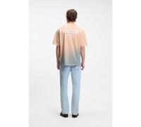 HUGO Camiseta de punto de algodón teñido con logo - StyleNalono_F, 50560732 Naranja claro M